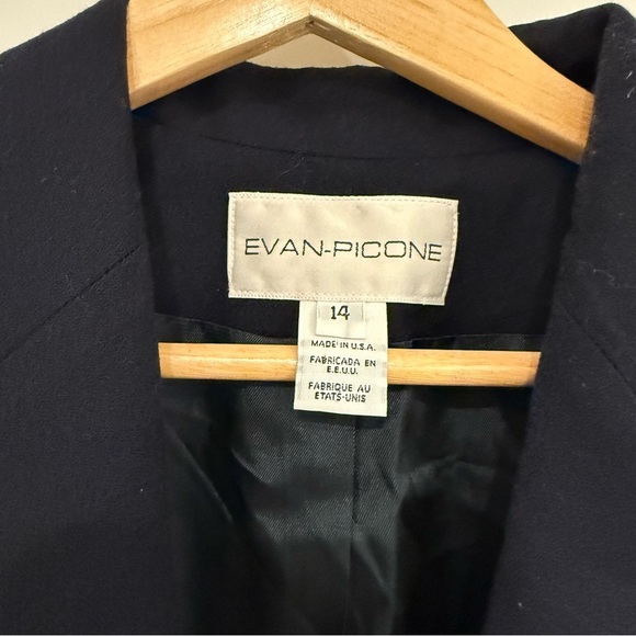 Vintage Evan Picone Women's Black Suit Jacket-Blazer 100% New Wool Size 14 90’s - Picture 10 of 10